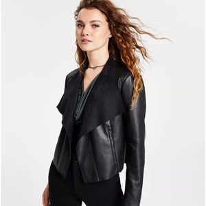 Women's Faux-Leather Flyaway Jacket